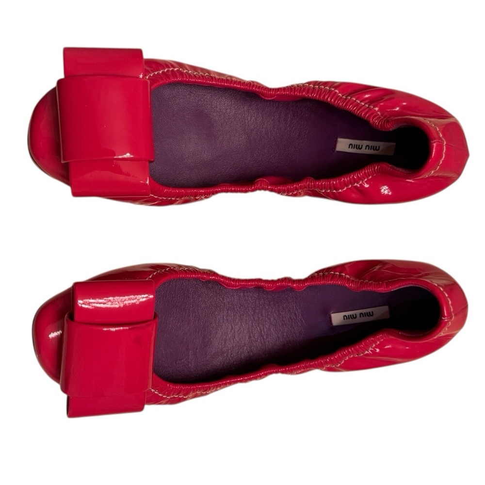 Miu Miu Patent Leather Size 38 Pink Ballet Flats - Picture 6 of 10